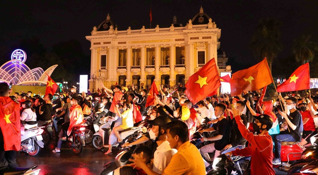 Fans celebrate the 31st SEA Games gold medal of the U23 Vietnam football team