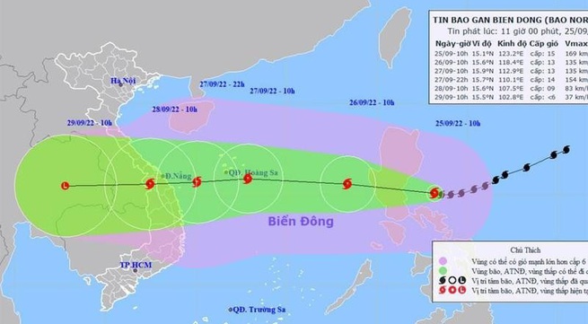 Storm at shock level 17 to hit East Sea in next 24 hours
