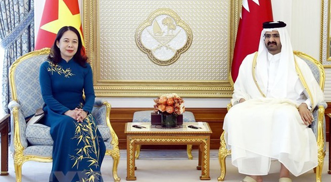 Vice President holds talks with Deputy Amir of State of Qatar