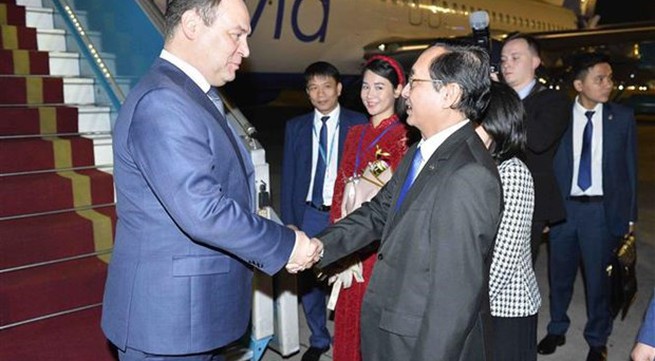 Belarusian PM arrives in Hanoi, beginning official visit to Vietnam